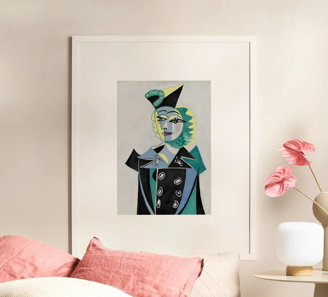 Donna con cappello ispirata a Picasso - Audace ritratto cubista carta hahnemühle da homdeco