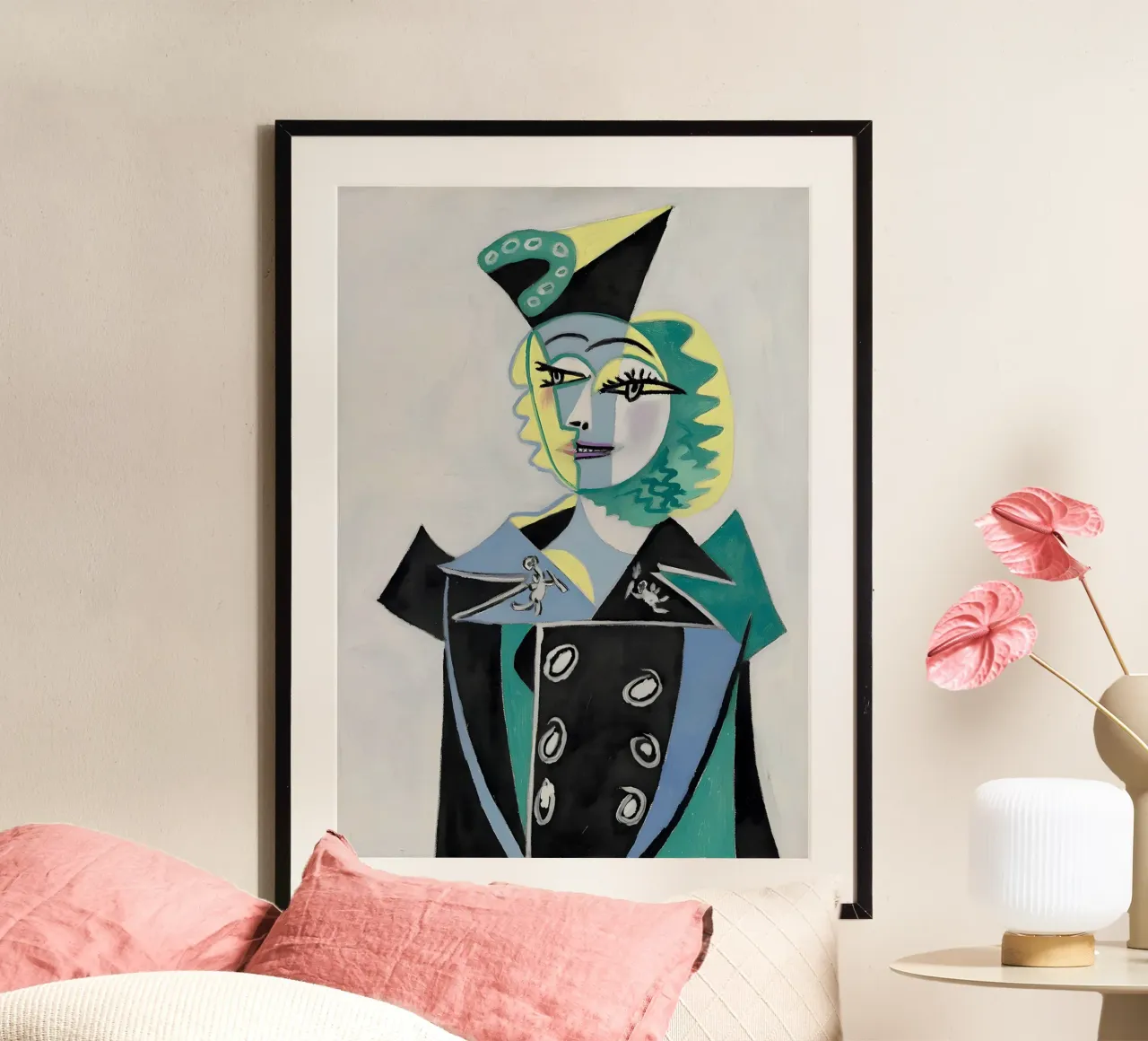 Donna con cappello ispirata a Picasso - Audace ritratto cubista carta hahnemühle da homdeco