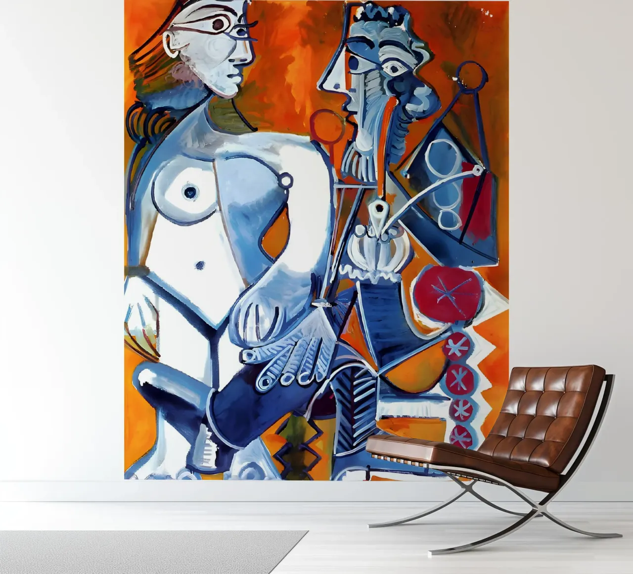 Picasso Inspired Figures - Vibrant Cubist Duo photo wallpaper by homdeco