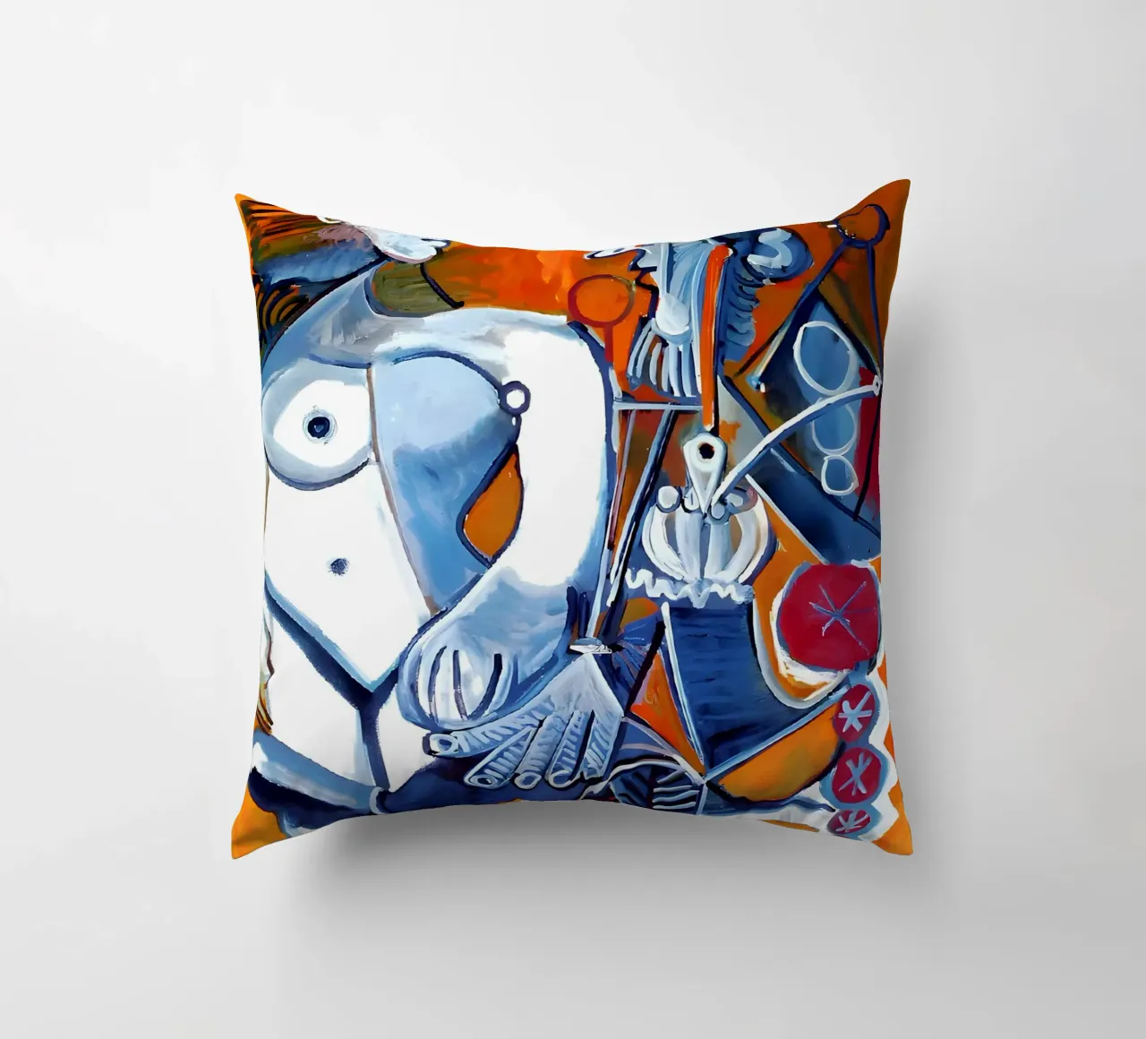 Figure ispirate a Picasso - Duo cubista vibrante cuscino da homdeco