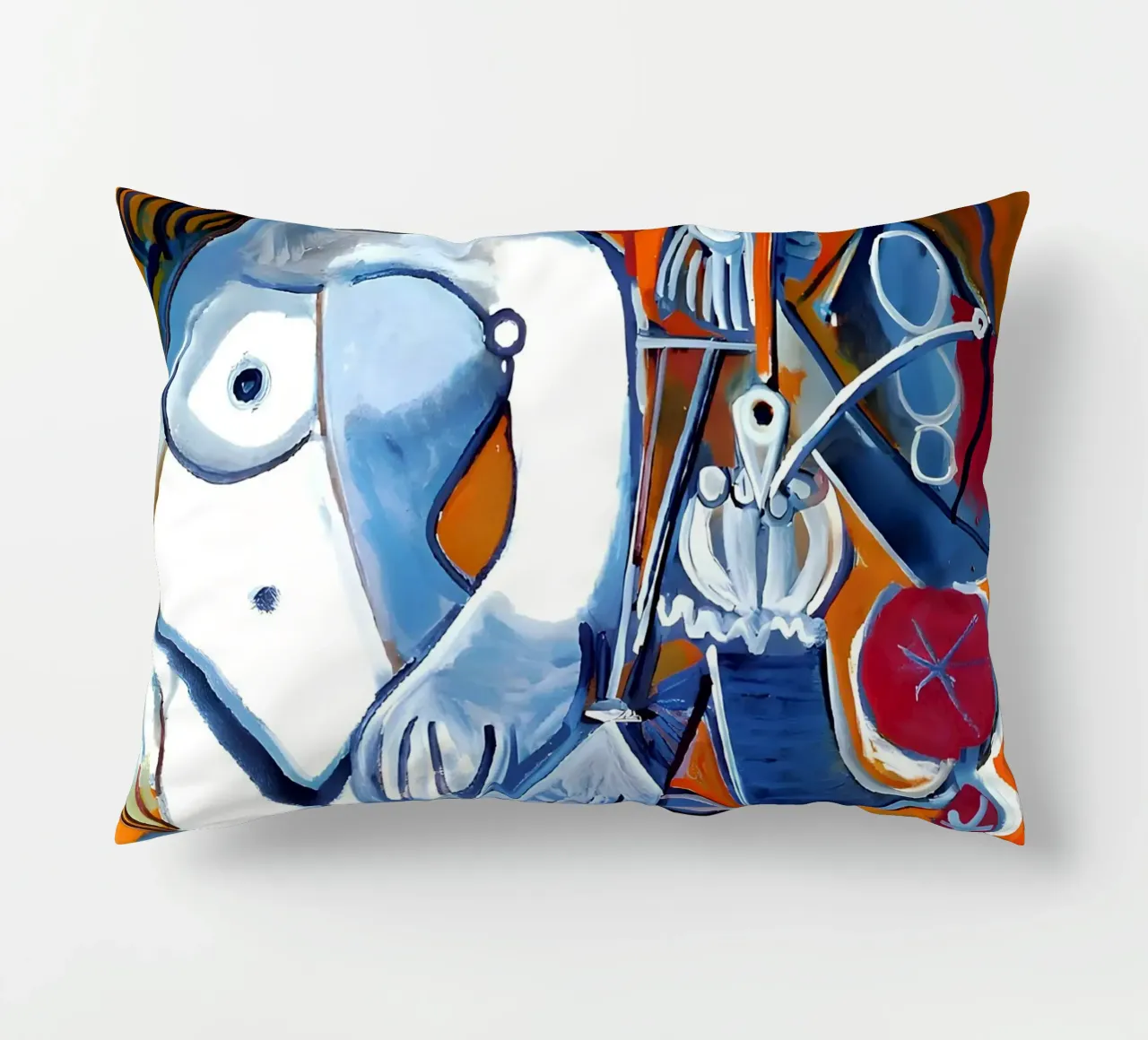 Figure ispirate a Picasso - Duo cubista vibrante cuscino da homdeco