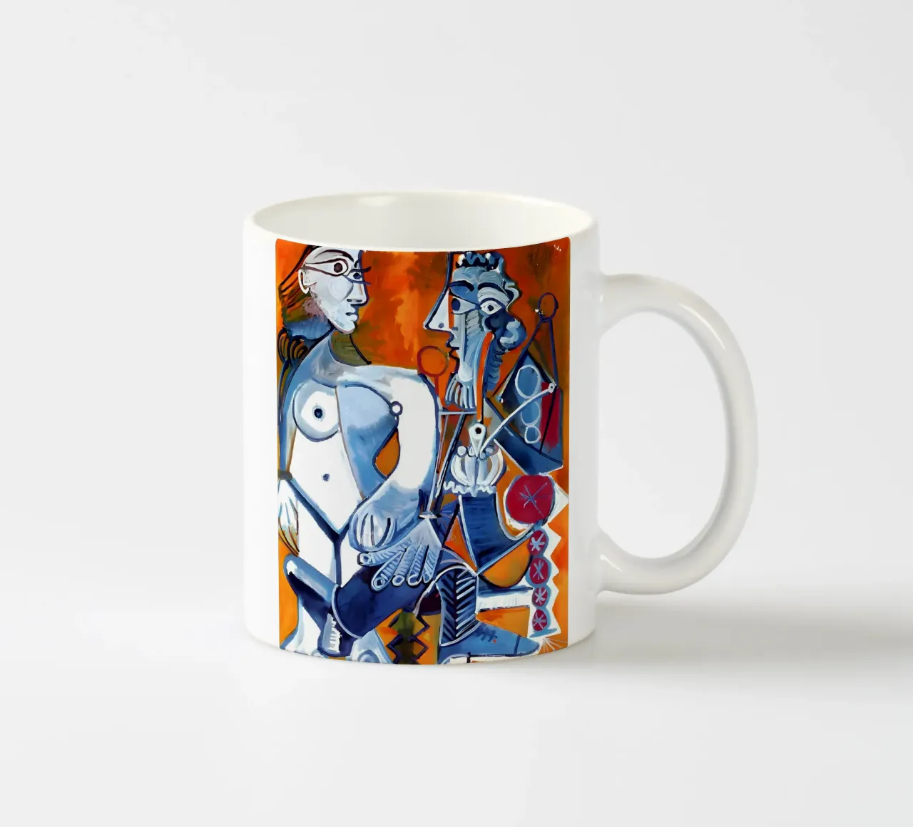 Figure ispirate a Picasso - Duo cubista vibrante tazza in ceramica da homdeco