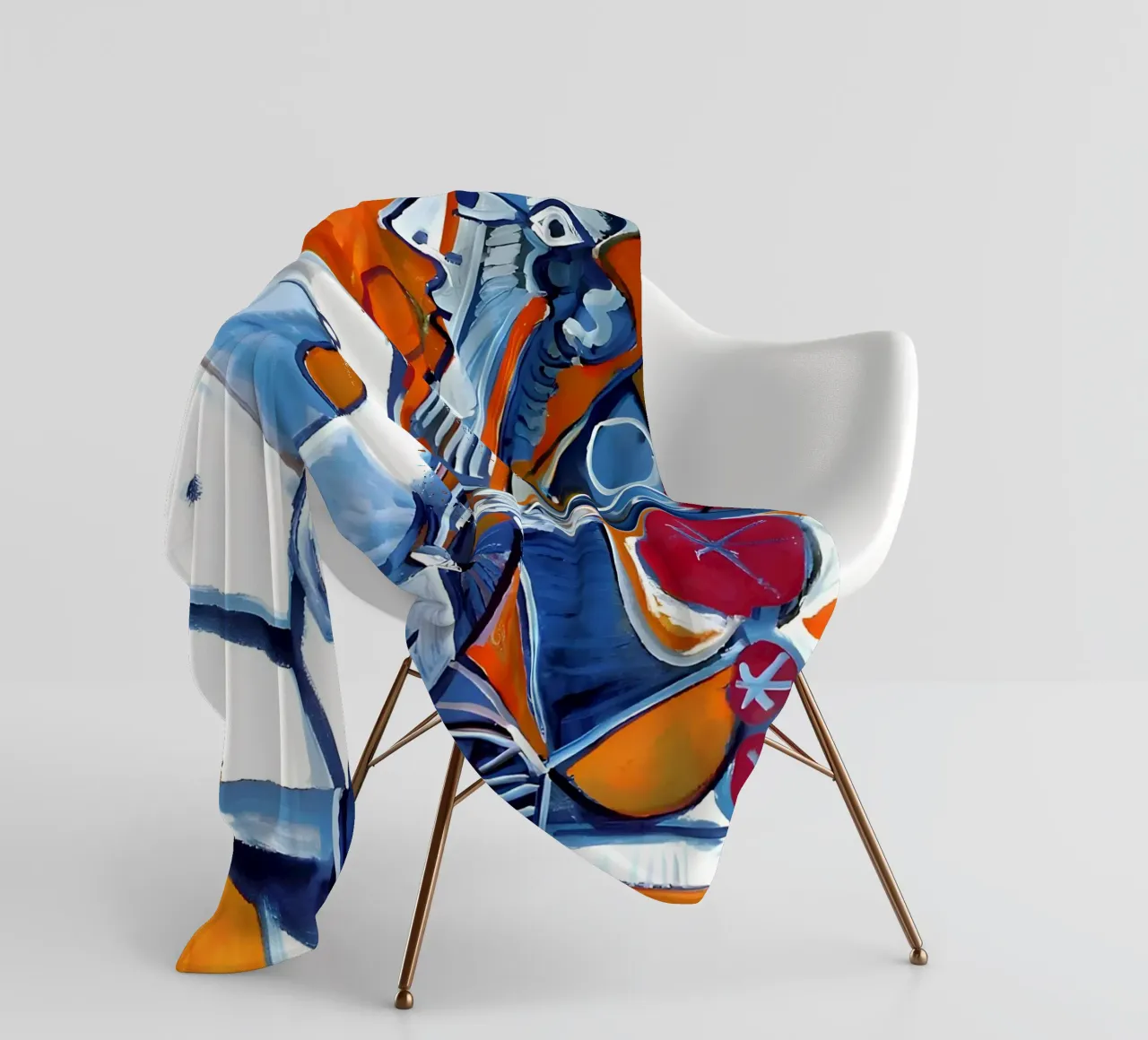 Von Picasso inspirierte Figuren - Lebendiges kubistisches Duo Fleecedecke von homdeco