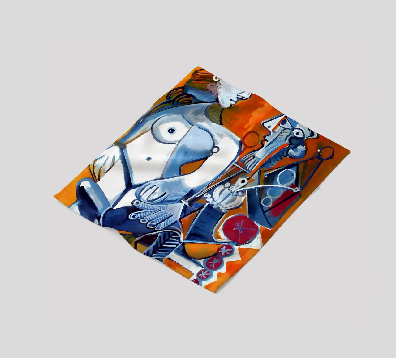 Von Picasso inspirierte Figuren - Lebendiges kubistisches Duo Fleecedecke von homdeco