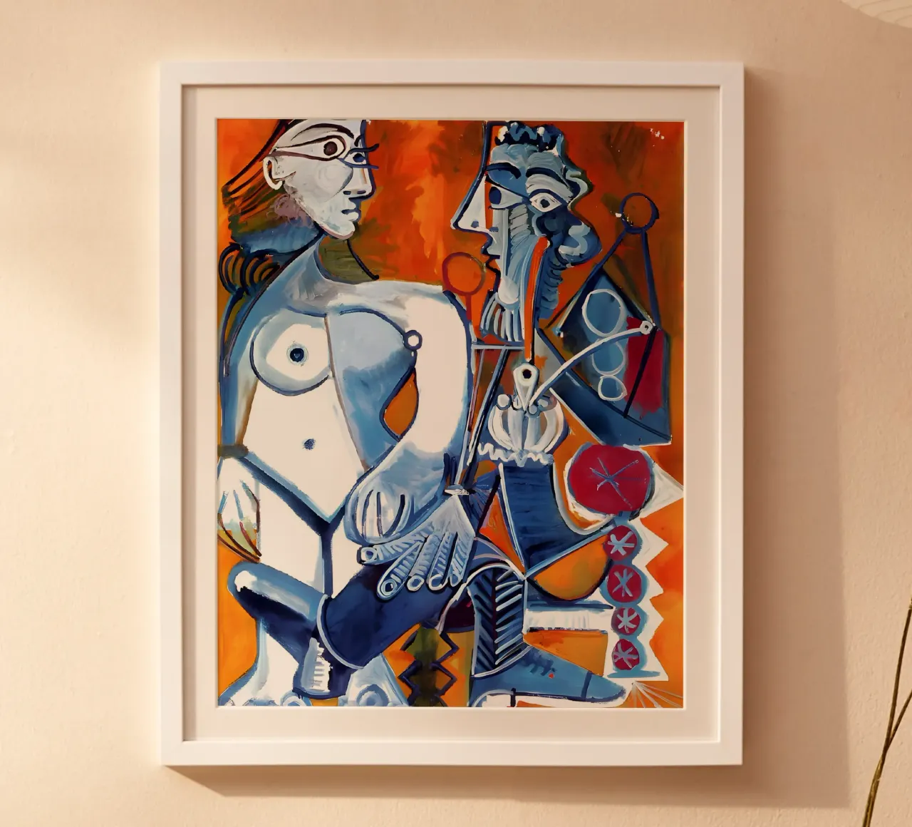 Figure ispirate a Picasso - Duo cubista vibrante poster da homdeco