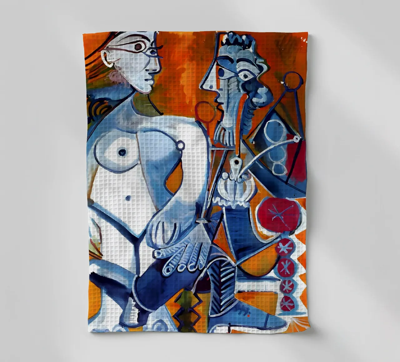 Figures inspirées de Picasso - Duo cubiste vibrant torchon de homdeco