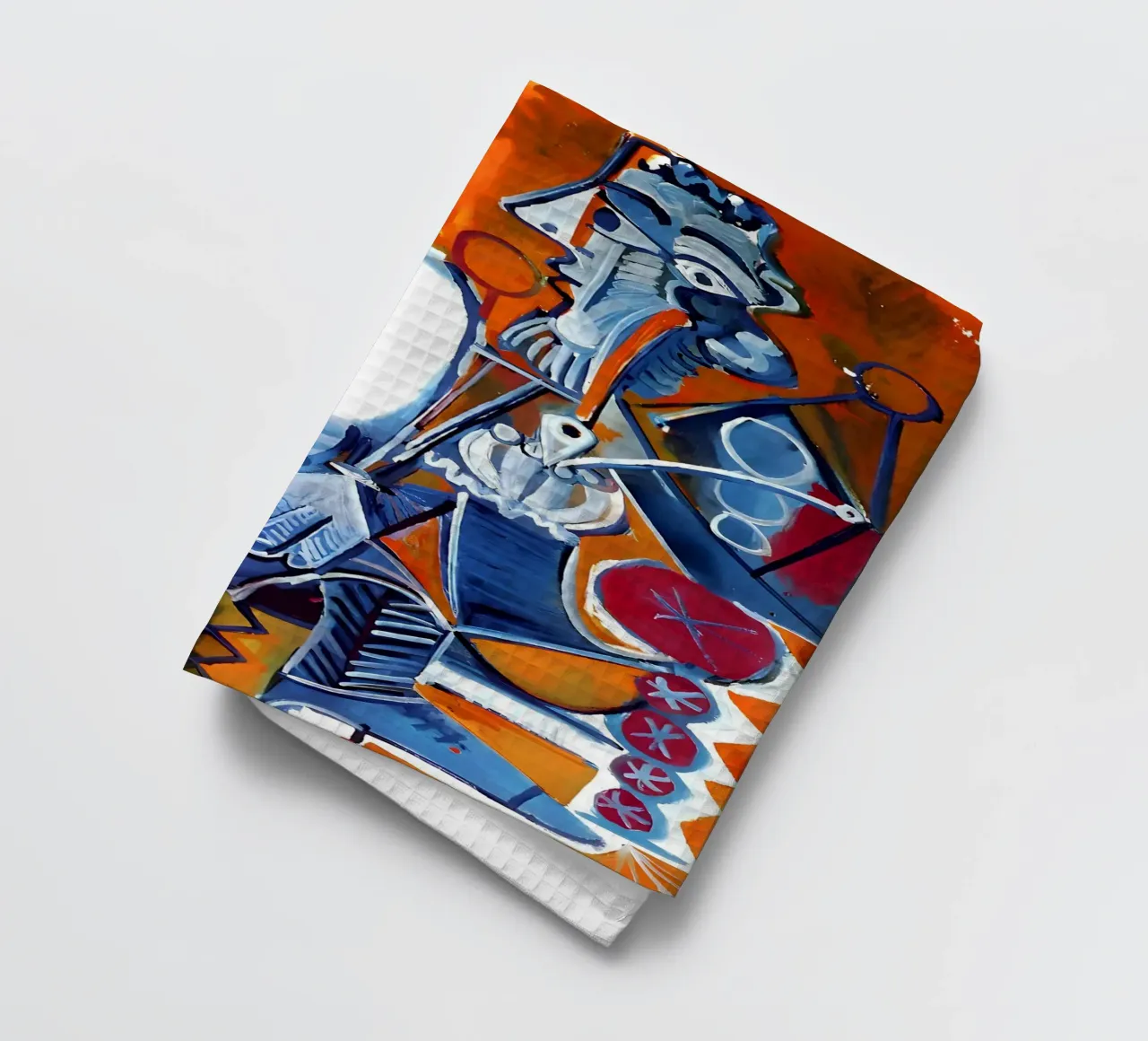 Figures inspirées de Picasso - Duo cubiste vibrant torchon de homdeco