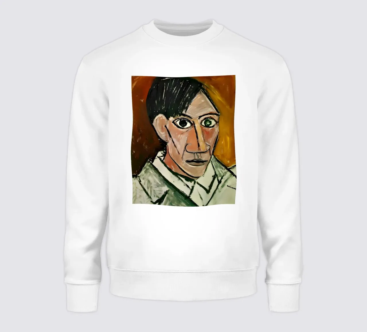Picasso Self-Portrait, Bold Cubist Expressionism Art Print sweatshirt by homdeco