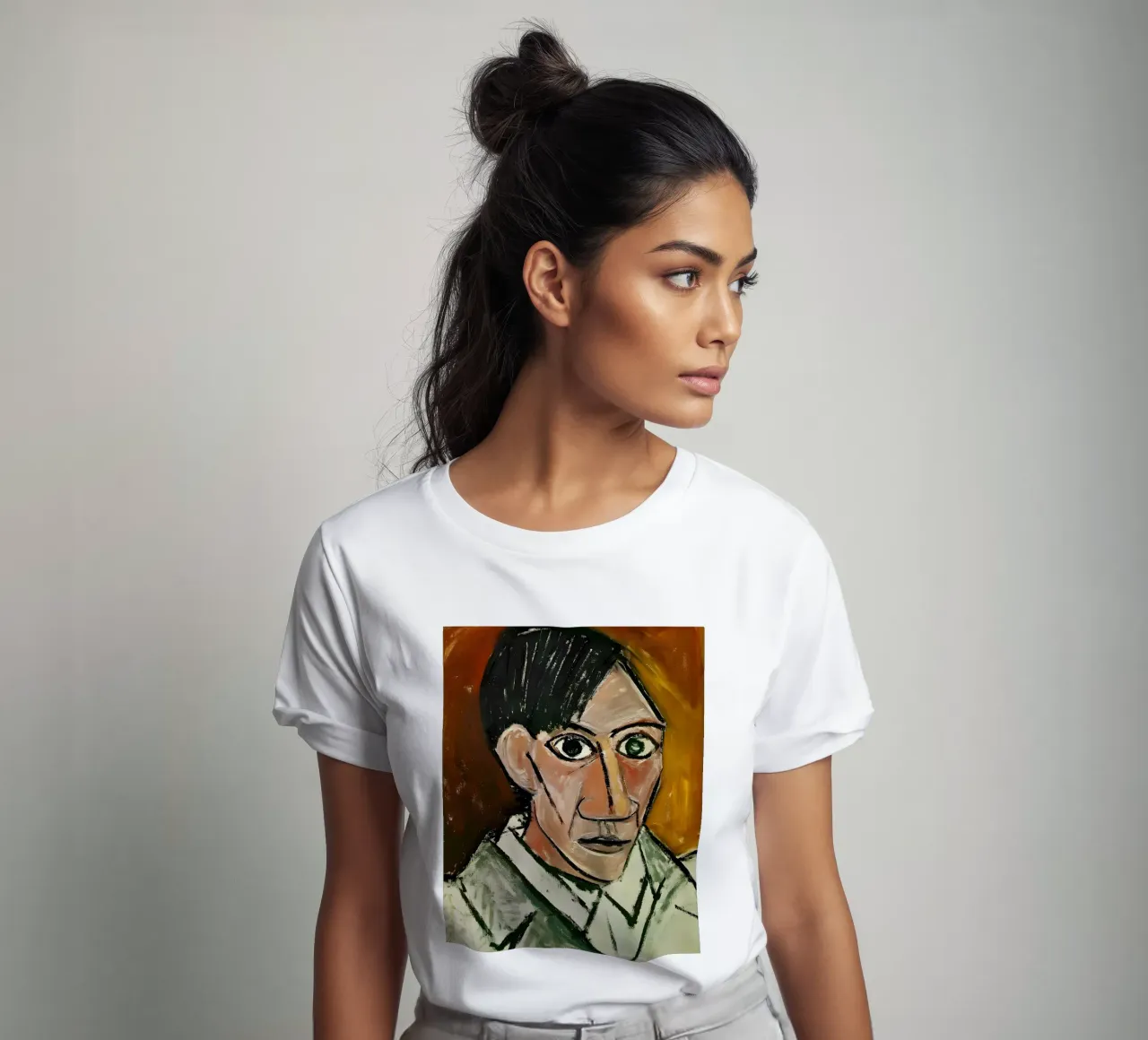 Picasso Self-Portrait, Bold Cubist Expressionism Art Print t-shirt by homdeco