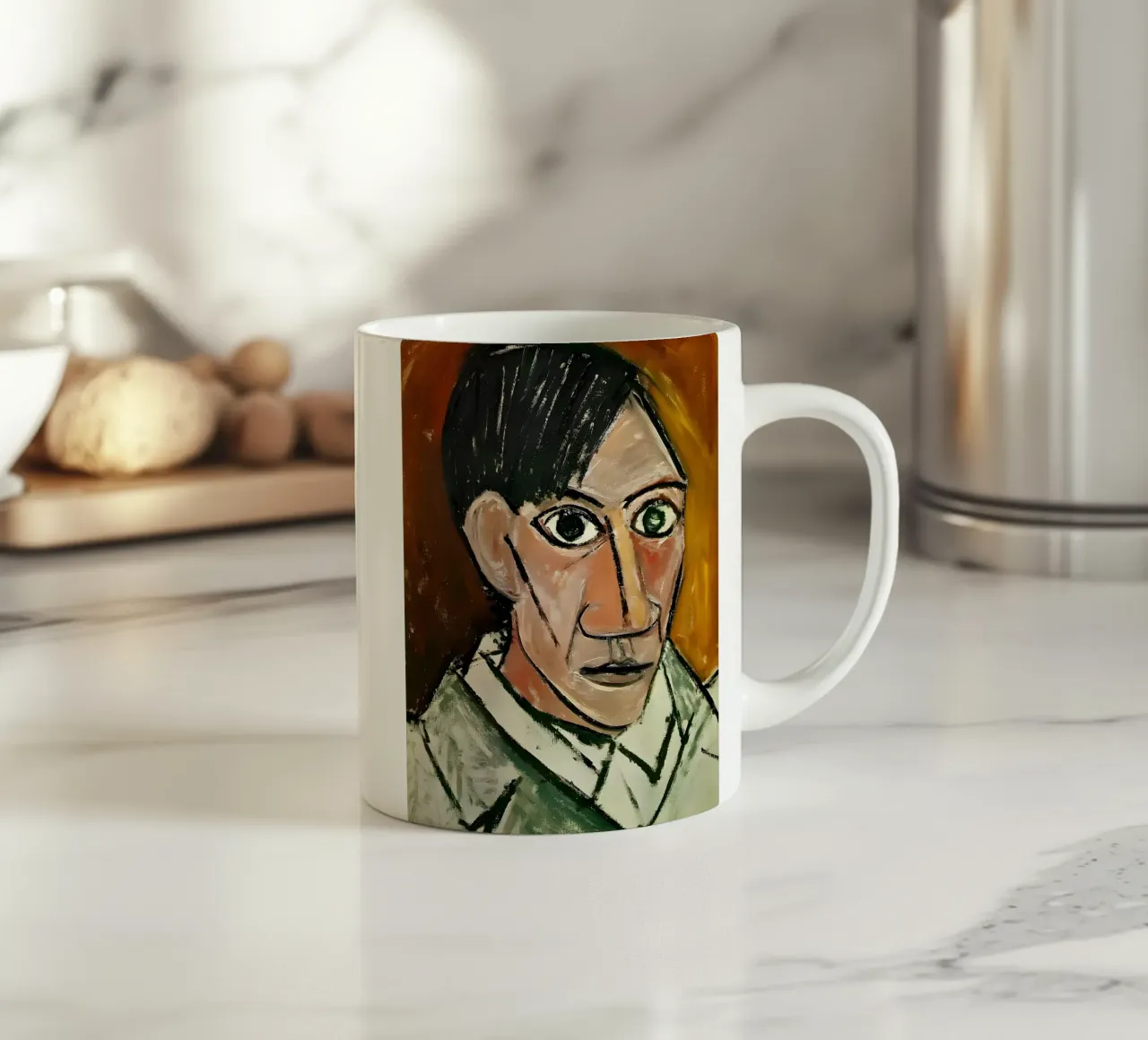 Autoportrait de Picasso, Expressionnisme cubiste audacieux Impression d'art mug en céramique de homdeco