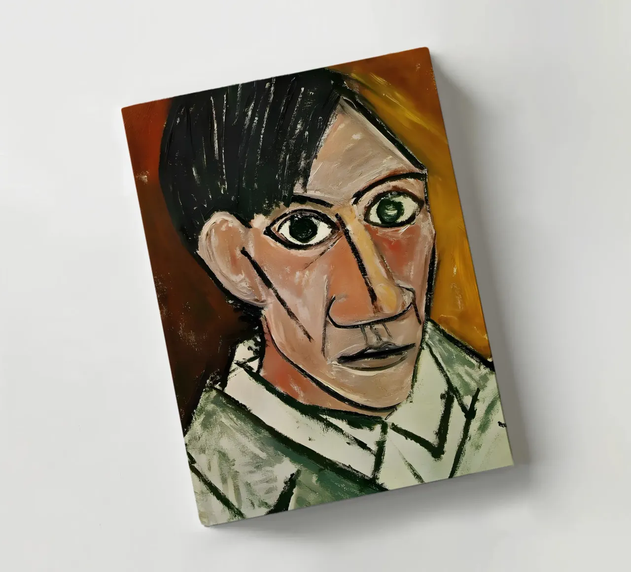 Picasso Self-Portrait, Bold Cubist Expressionism Art Print notebook by homdeco