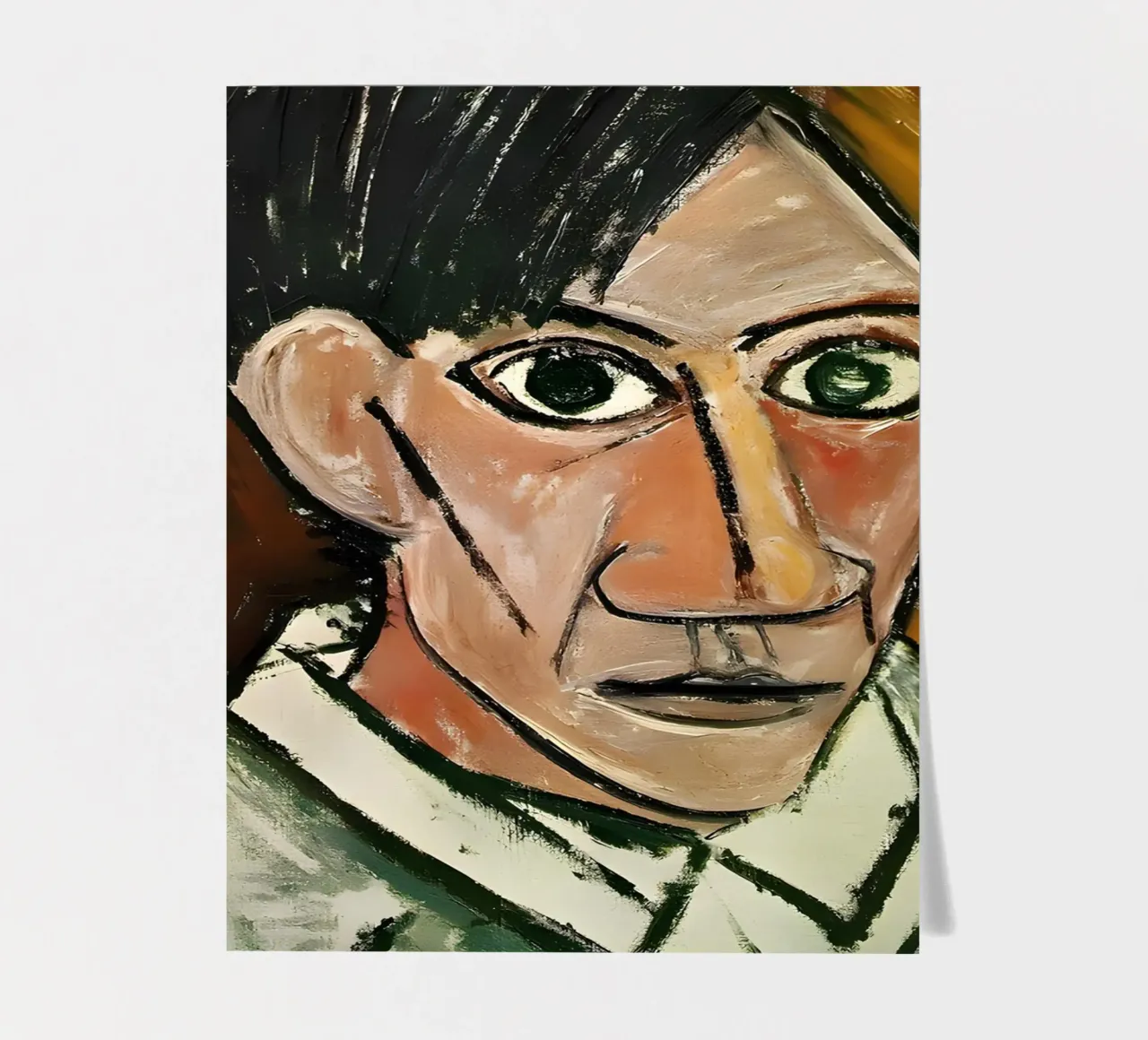 Picasso Self-Portrait, Bold Cubist Expressionism Art Print sticker sheet by homdeco
