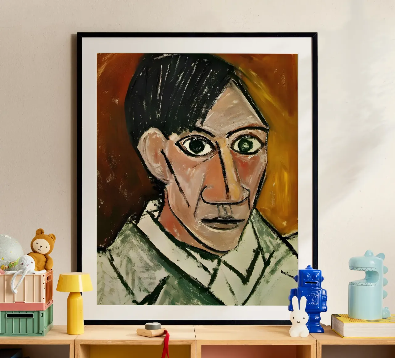 Picasso Self-Portrait, Bold Cubist Expressionism Art Print hahnemühle by homdeco