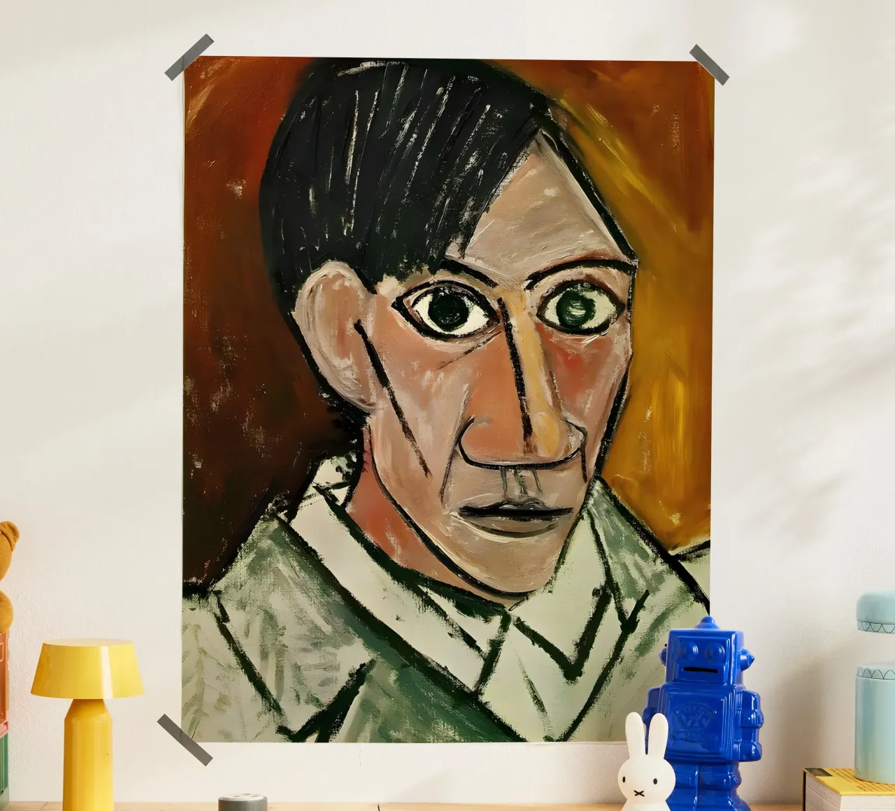 Picasso Self-Portrait, Bold Cubist Expressionism Art Print hahnemühle by homdeco