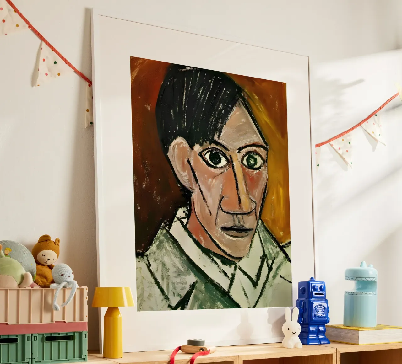 Picasso Self-Portrait, Bold Cubist Expressionism Art Print hahnemühle by homdeco
