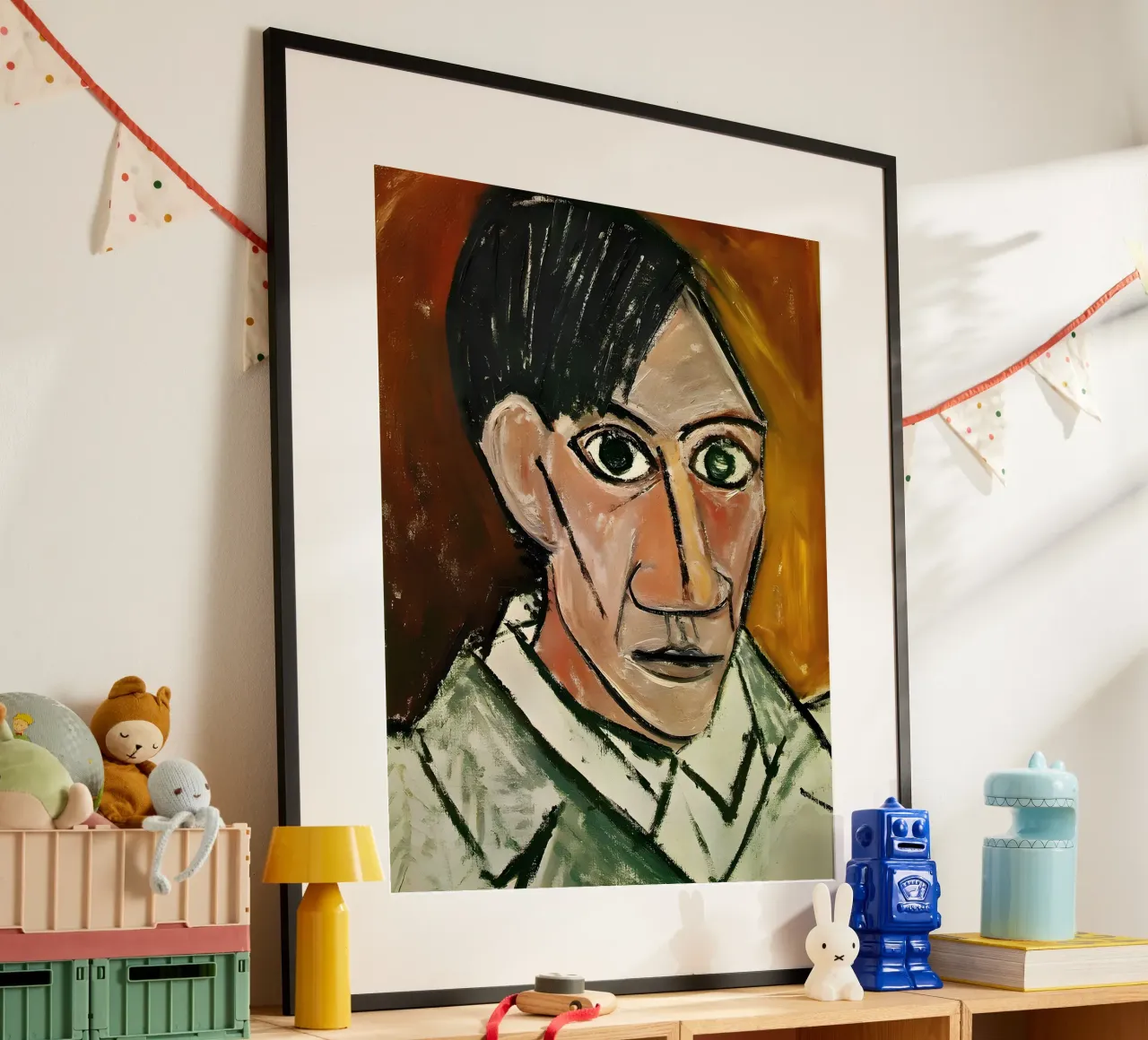Picasso Self-Portrait, Bold Cubist Expressionism Art Print hahnemühle by homdeco
