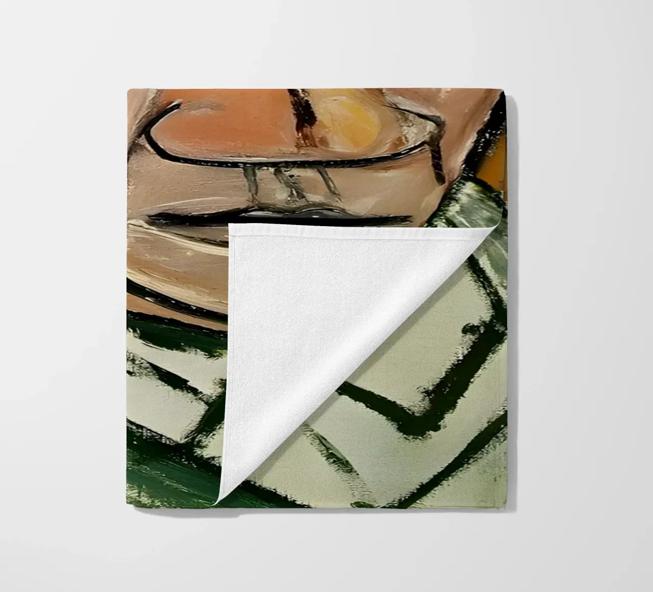 Picasso Self-Portrait, Bold Cubist Expressionism Art Print beach towel by homdeco