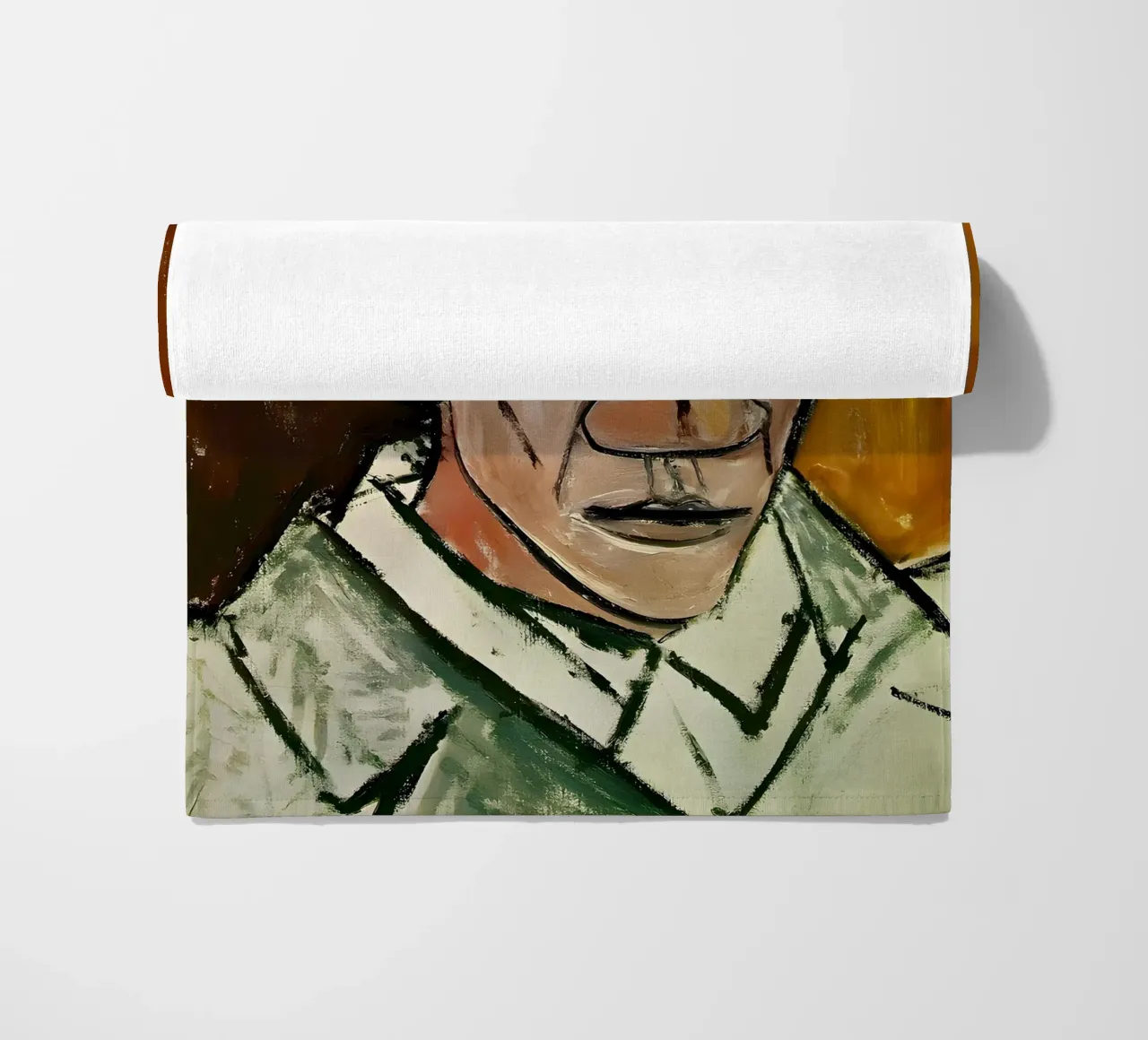 Picasso Self-Portrait, Bold Cubist Expressionism Art Print beach towel by homdeco