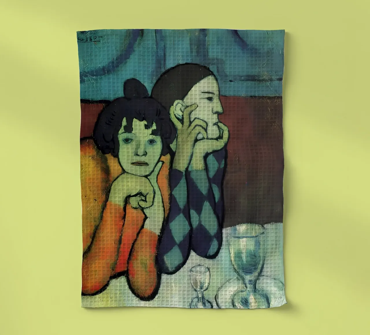 Période bleue Picasso Arlequin & Companion Print torchon de homdeco