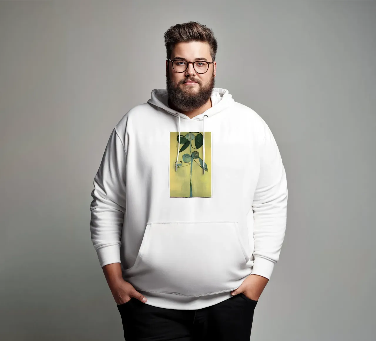 Picasso Abstract Botanical Figure Cubist Art Print sudadera con capucha de homdeco