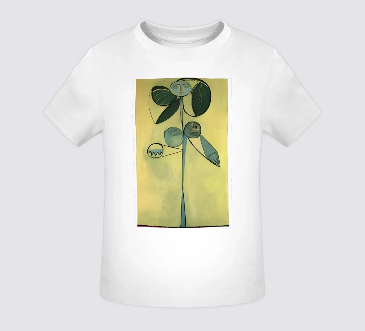Picasso Abstract Botanical Figure Cubist Art Print camiseta de bebé de homdeco