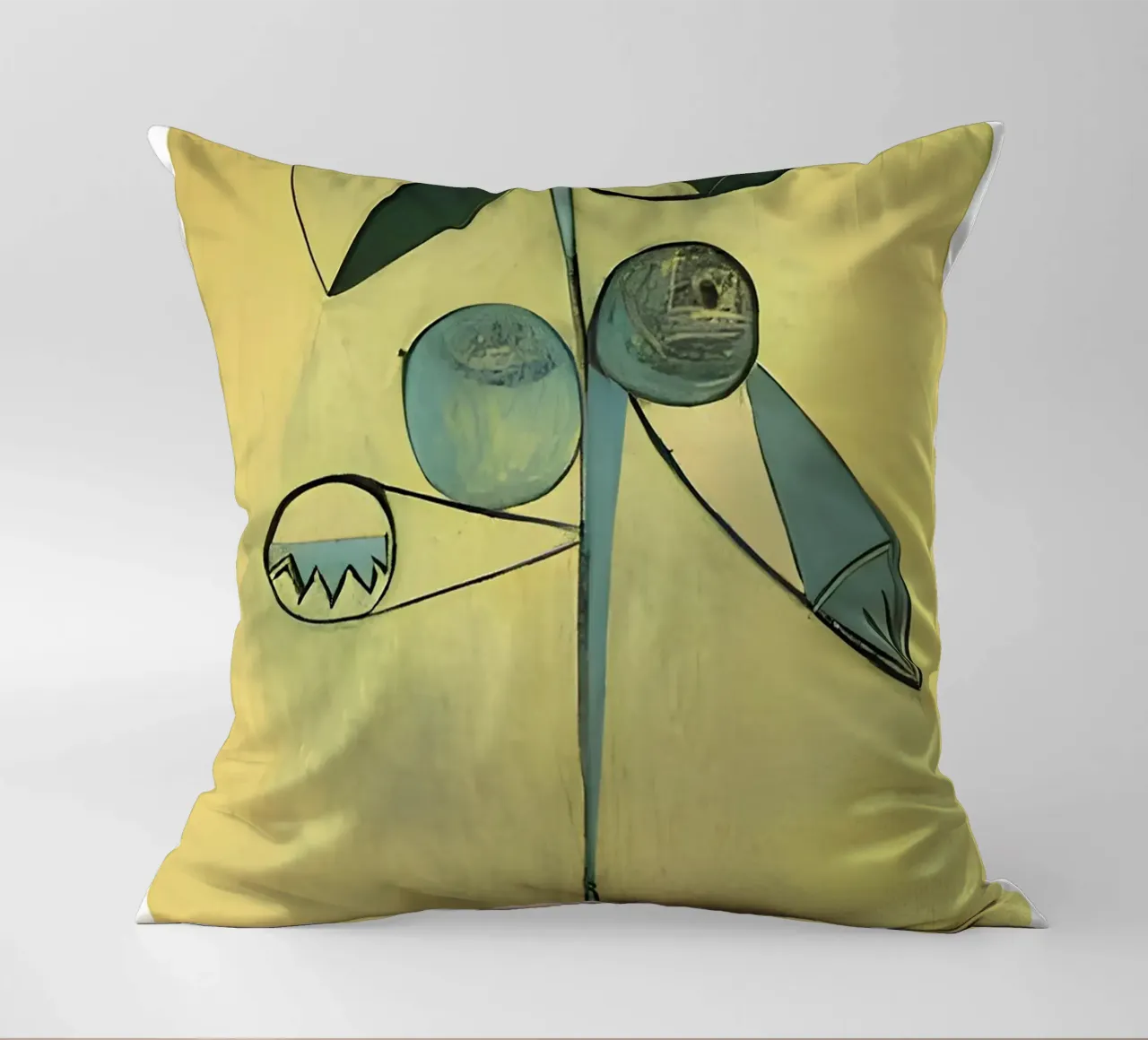 Picasso Abstract Botanical Figure Cubist Art Print decorative cushion by homdeco