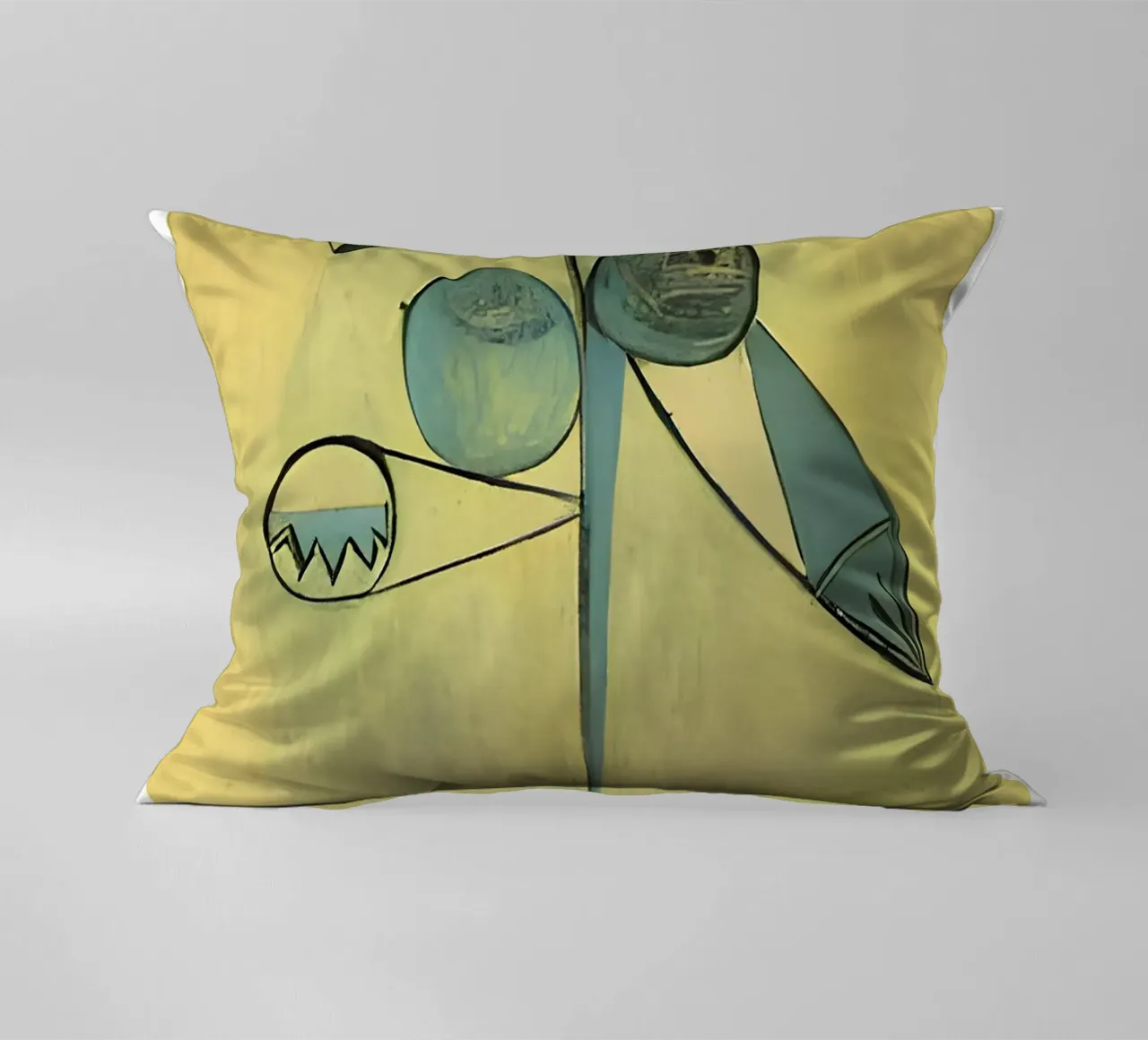 Picasso Abstract Botanical Figure Cubist Art Print decorative cushion by homdeco
