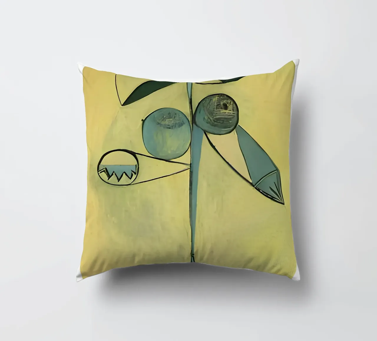 Picasso Abstract Botanical Figure Cubist Art Print decorative cushion by homdeco