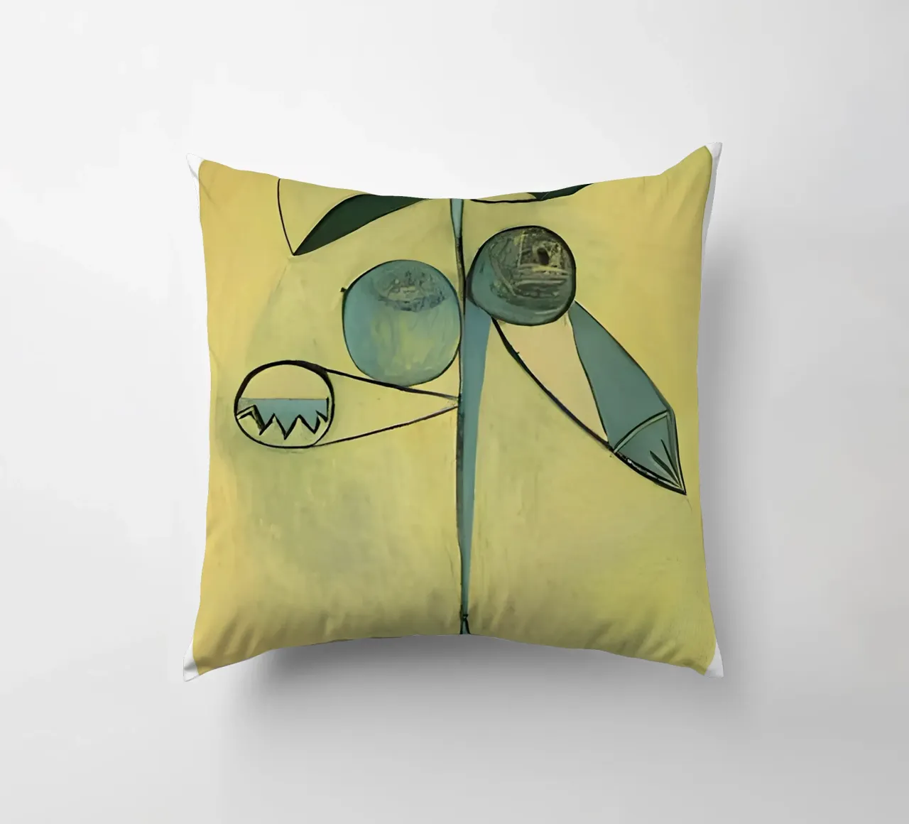 Picasso Abstract Botanical Figure Cubist Art Print decorative cushion by homdeco