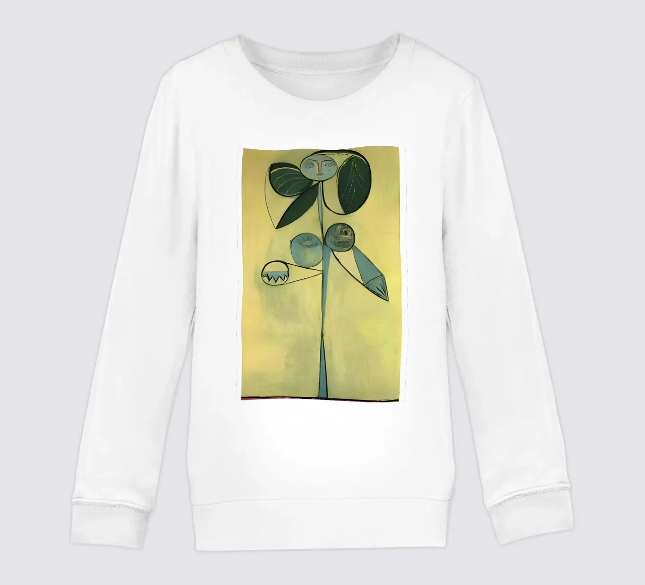 Picasso Abstract Botanical Figure Cubist Art Print sudadera para niño de homdeco