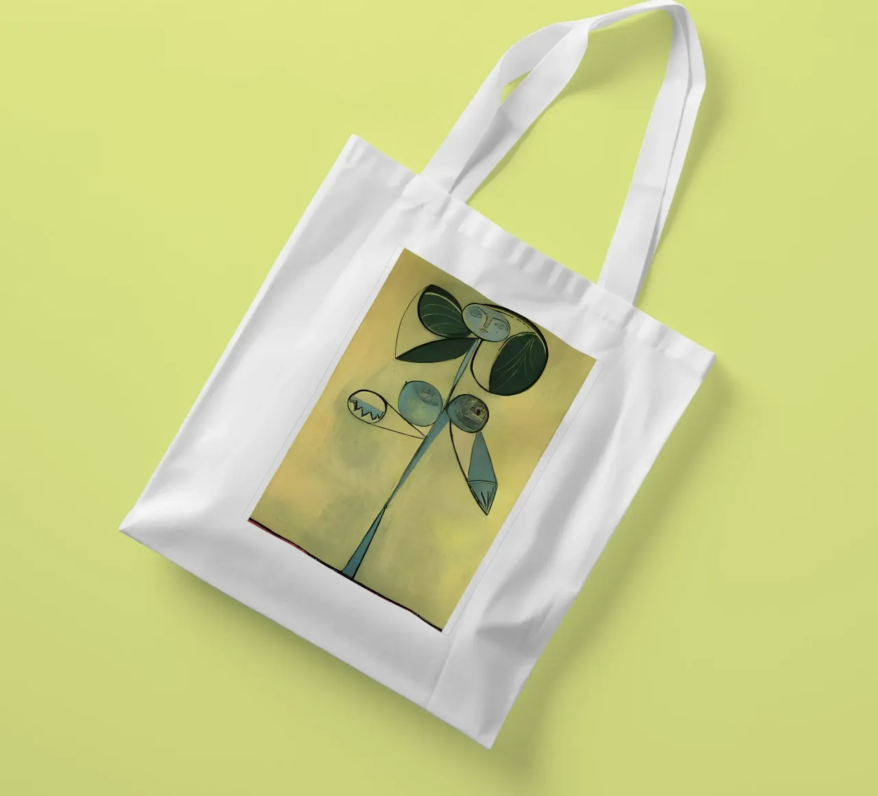 Picasso Abstract Botanical Figure Cubist Art Print tote bag de homdeco