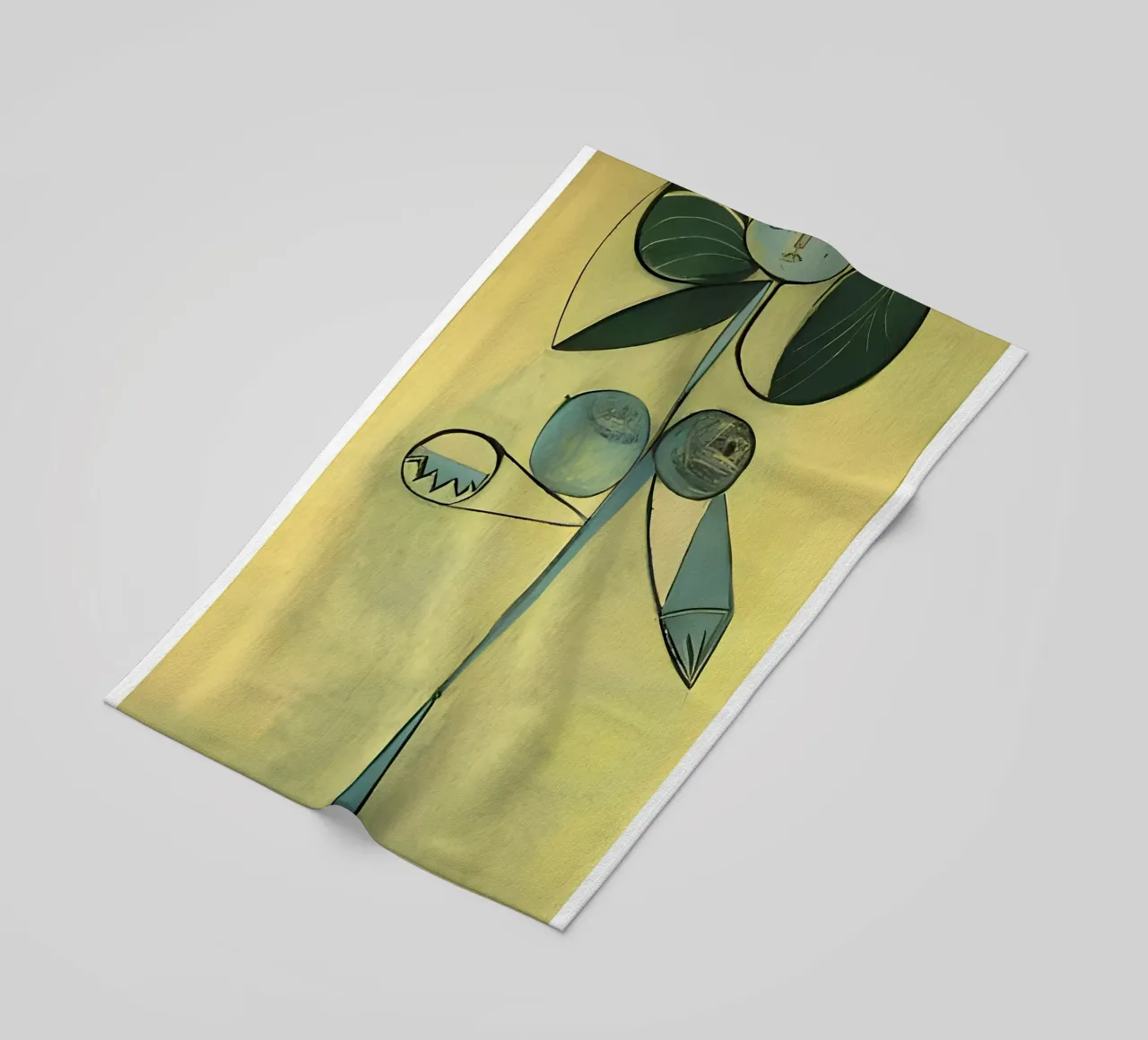 Picasso Abstract Botanical Figure Cubist Art Print beach towel by homdeco