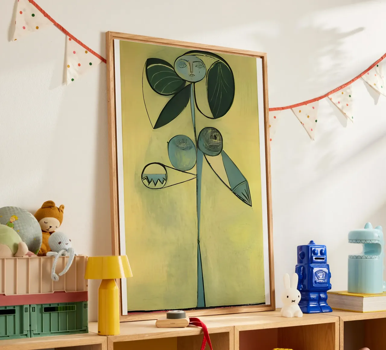 Picasso Abstract Botanical Figure Cubist Art Print metacrilato de homdeco