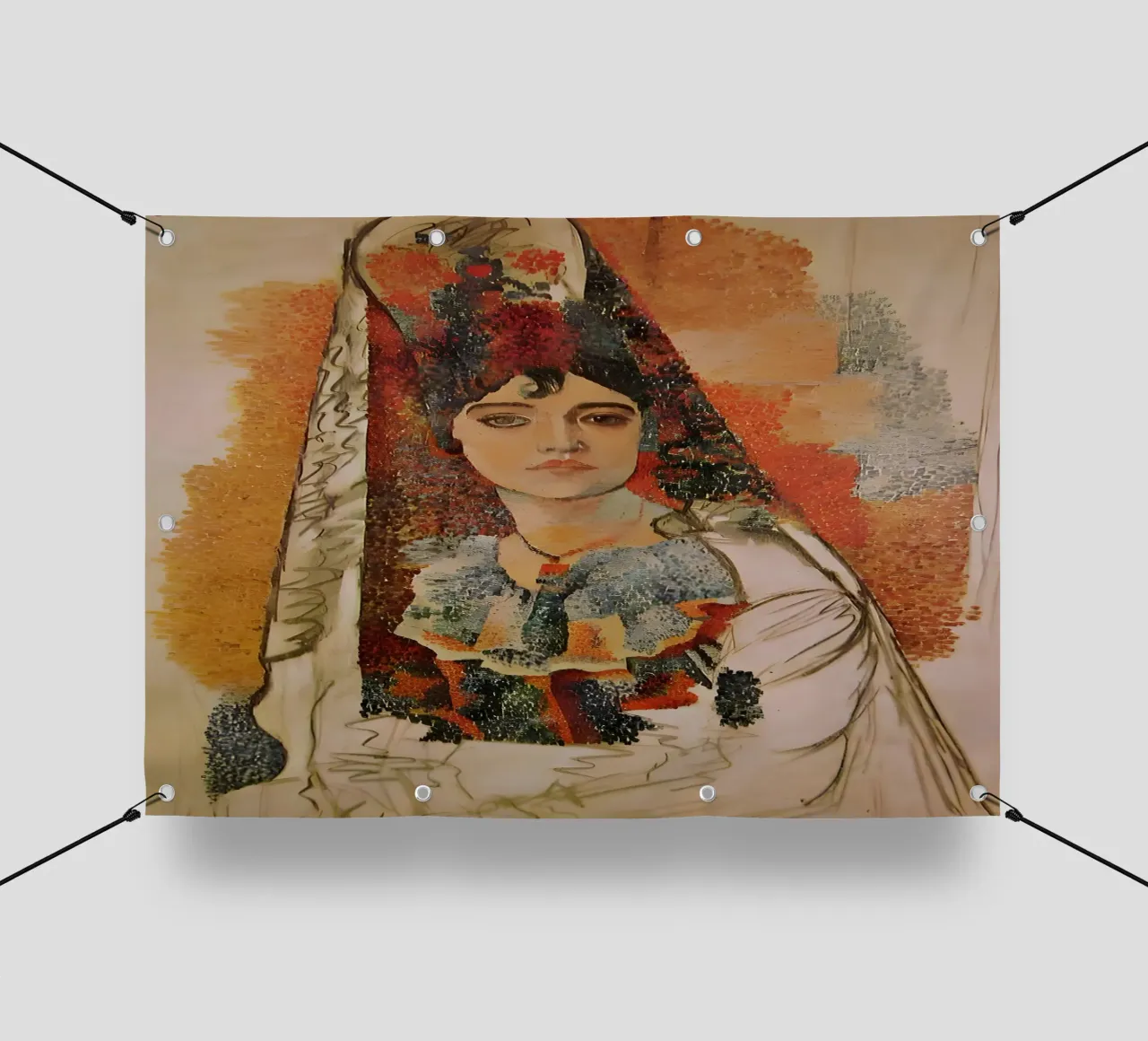 Picasso Spaans Vrouwenportret, kubistische invloed pvc-zeil van homdeco