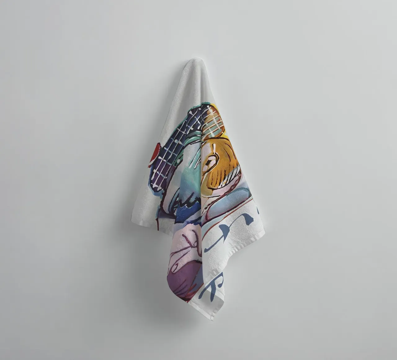 Picasso Embrace, Cubist Lovers Abstract Art Print towel by homdeco