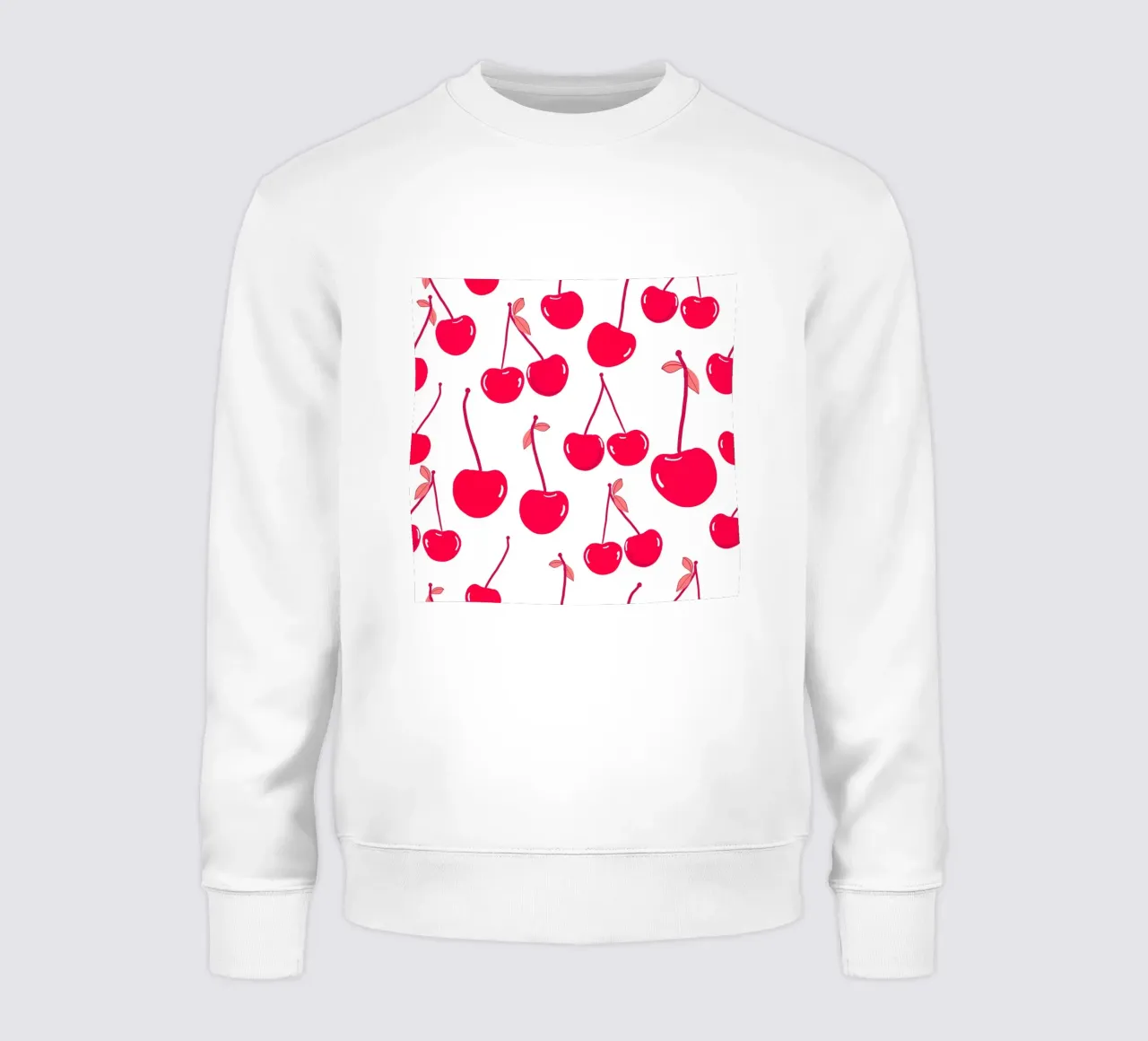 Valentine's Day design red cherries pattern sweatshirt by gulsengunel
