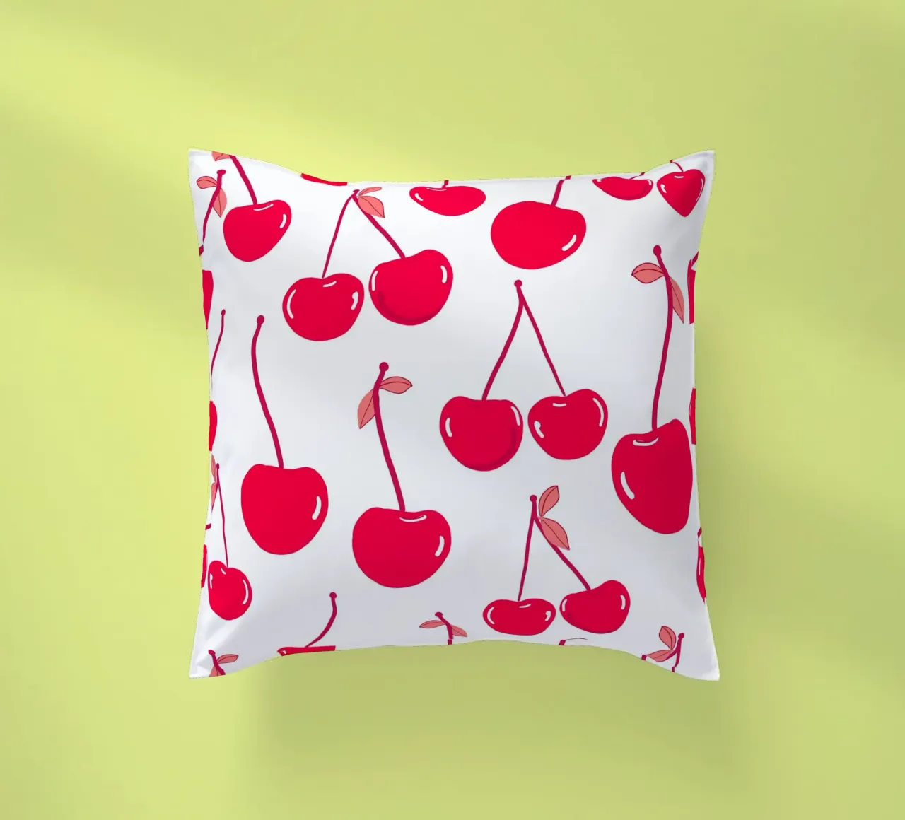 Valentine's Day design red cherries pattern decorative cushion by gulsengunel