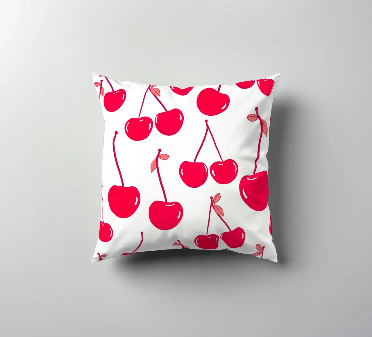 Valentine's Day design red cherries pattern decorative cushion by gulsengunel