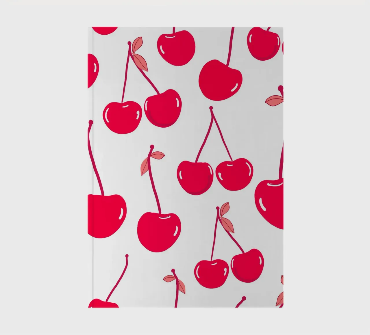 Valentine's Day design red cherries pattern notebook by gulsengunel