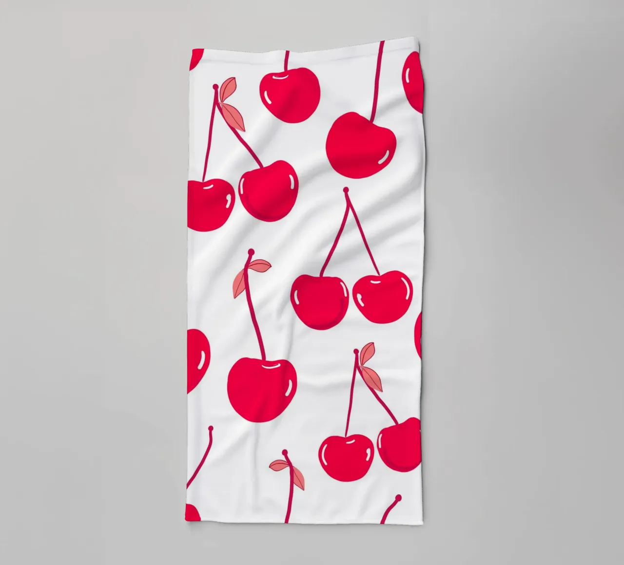 Valentine's Day design red cherries pattern towel by gulsengunel