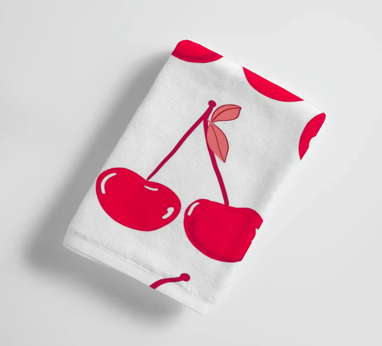 Valentine's Day design red cherries pattern towel by gulsengunel