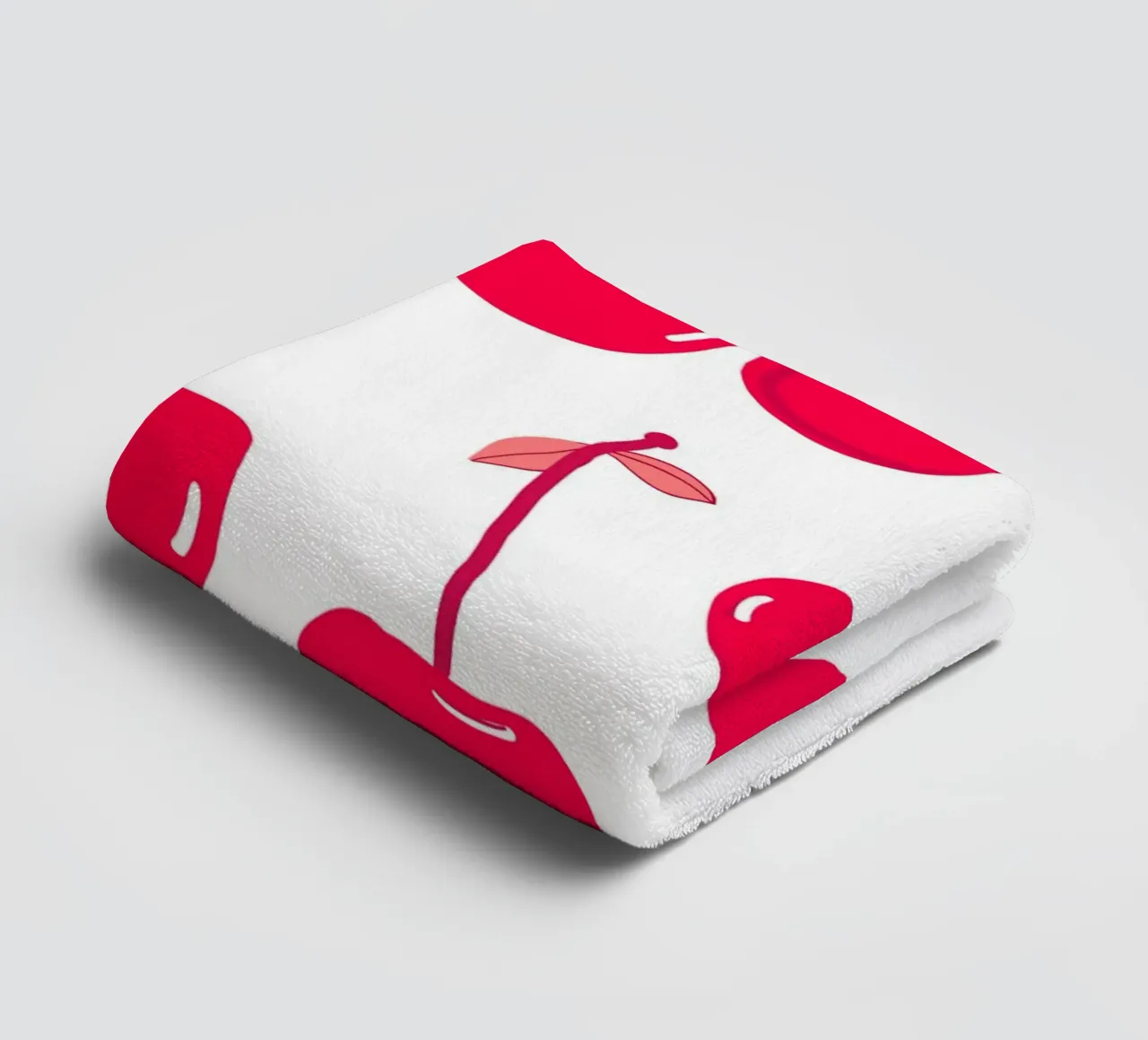Valentine's Day design red cherries pattern towel by gulsengunel
