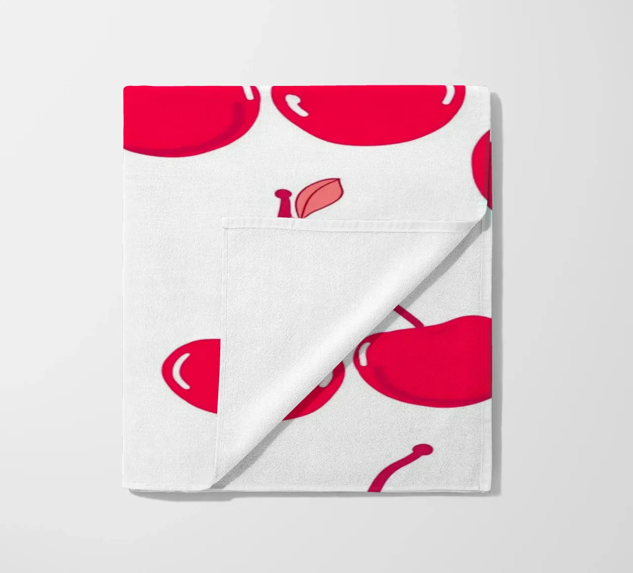 Valentine's Day design red cherries pattern beach towel by gulsengunel