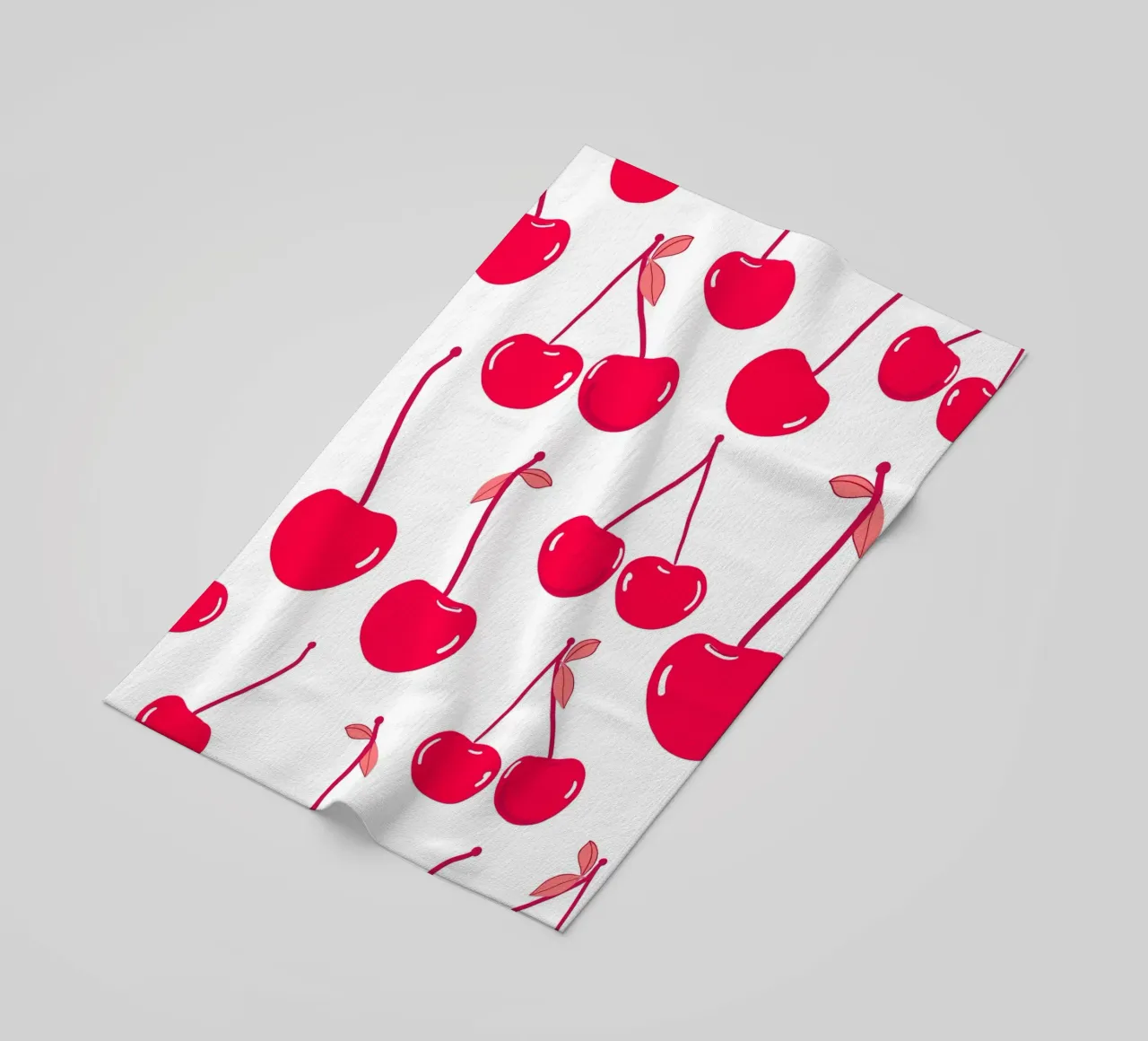 Valentine's Day design red cherries pattern beach towel by gulsengunel