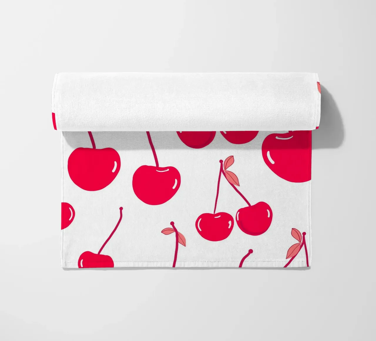 Valentine's Day design red cherries pattern beach towel by gulsengunel