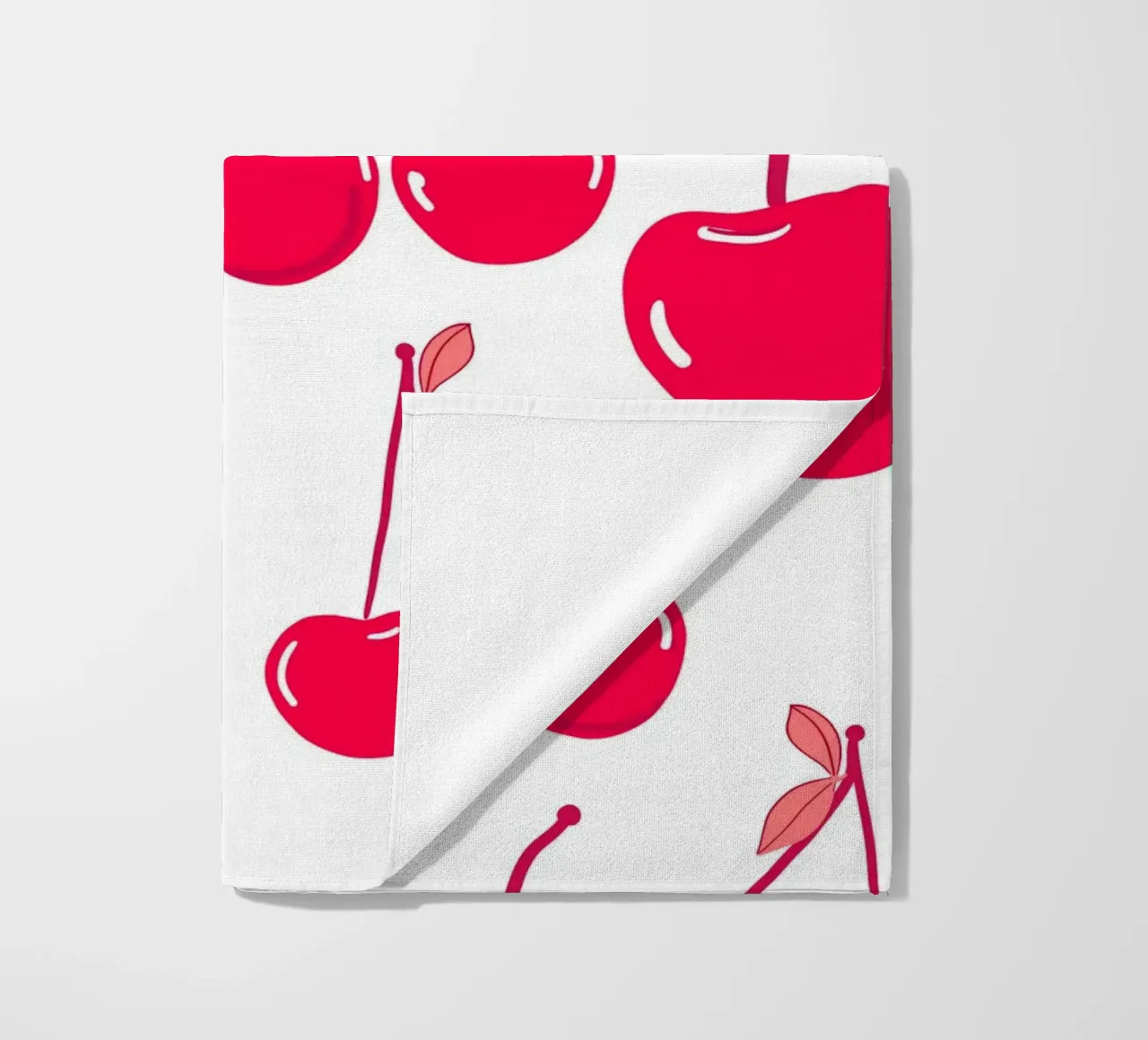 Valentine's Day design red cherries pattern beach towel by gulsengunel
