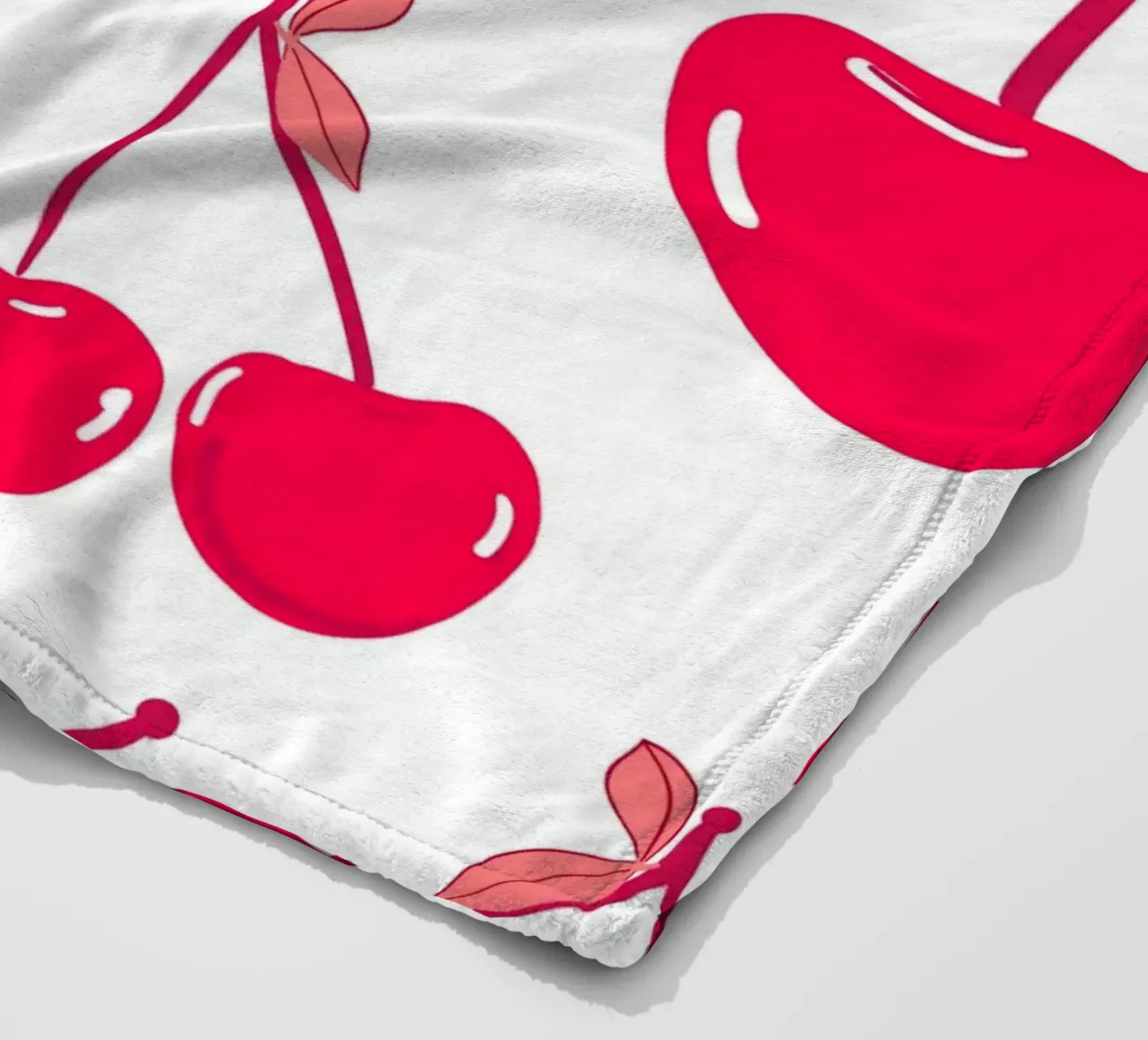 Valentine's Day design red cherries pattern fleece blanket by gulsengunel