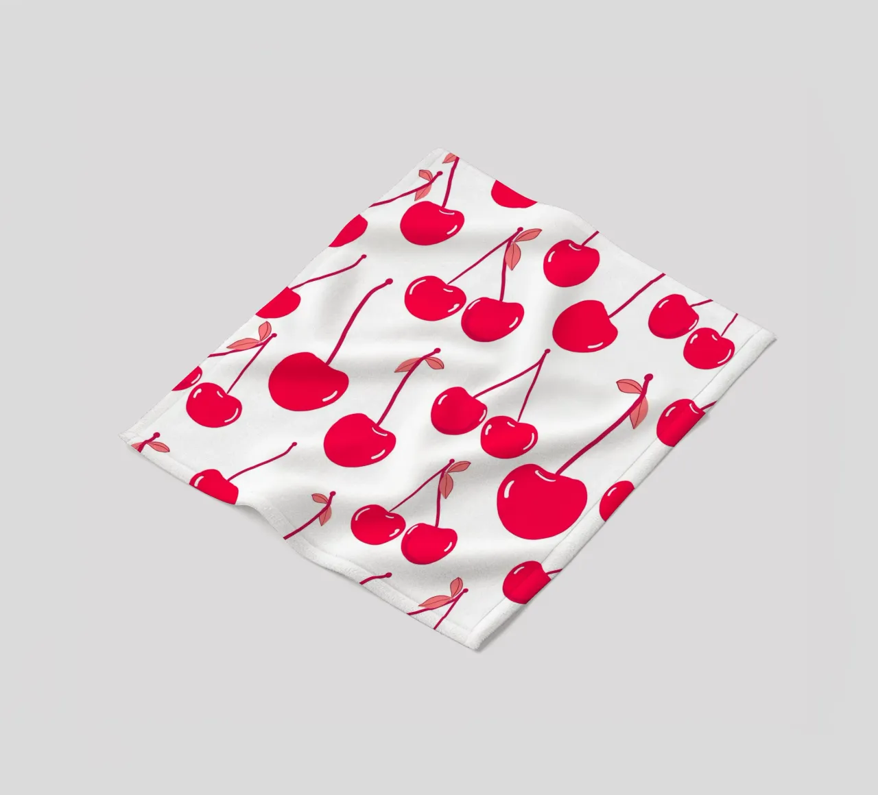 Valentine's Day design red cherries pattern fleece blanket by gulsengunel