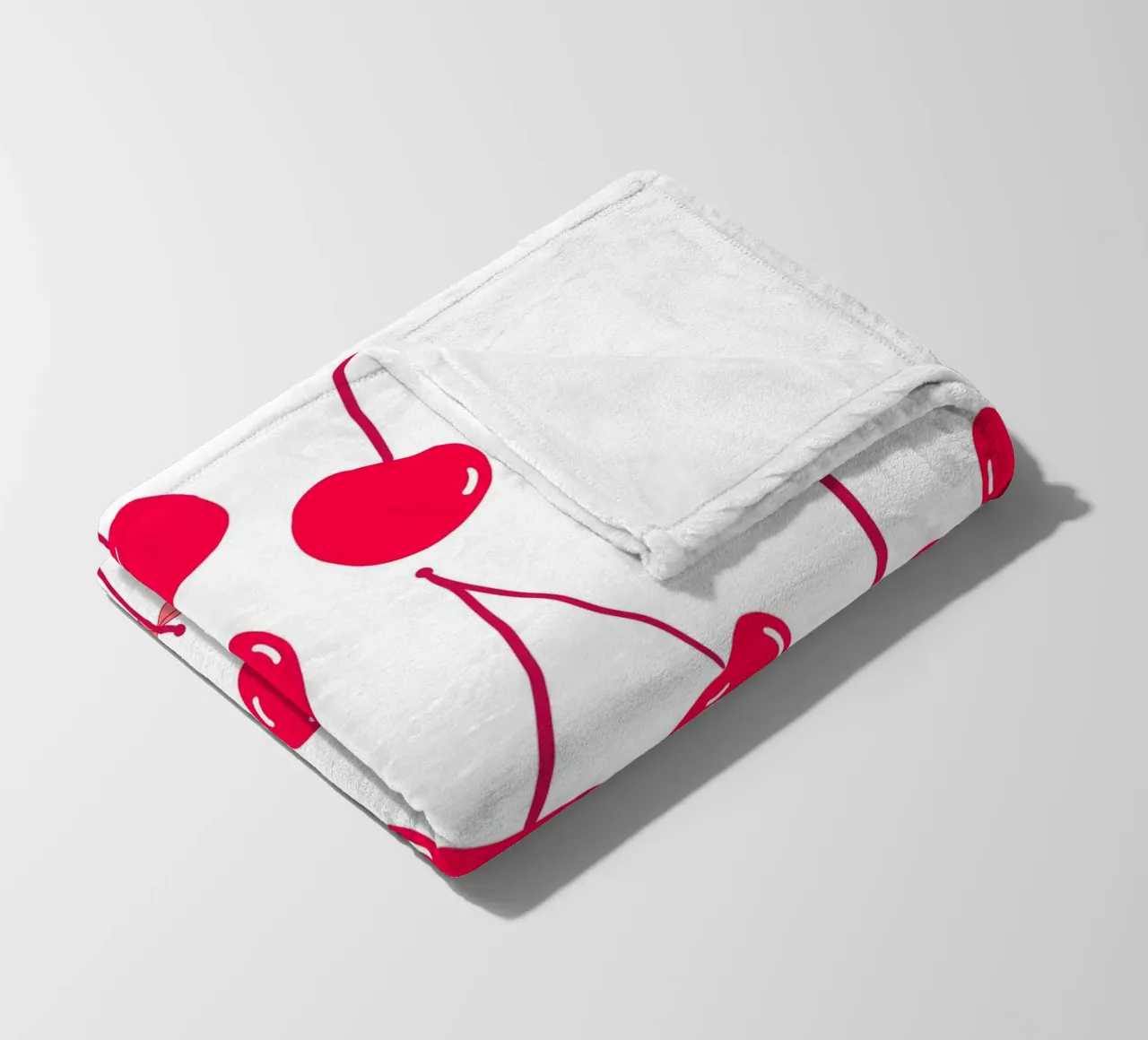 Valentine's Day design red cherries pattern fleece blanket by gulsengunel