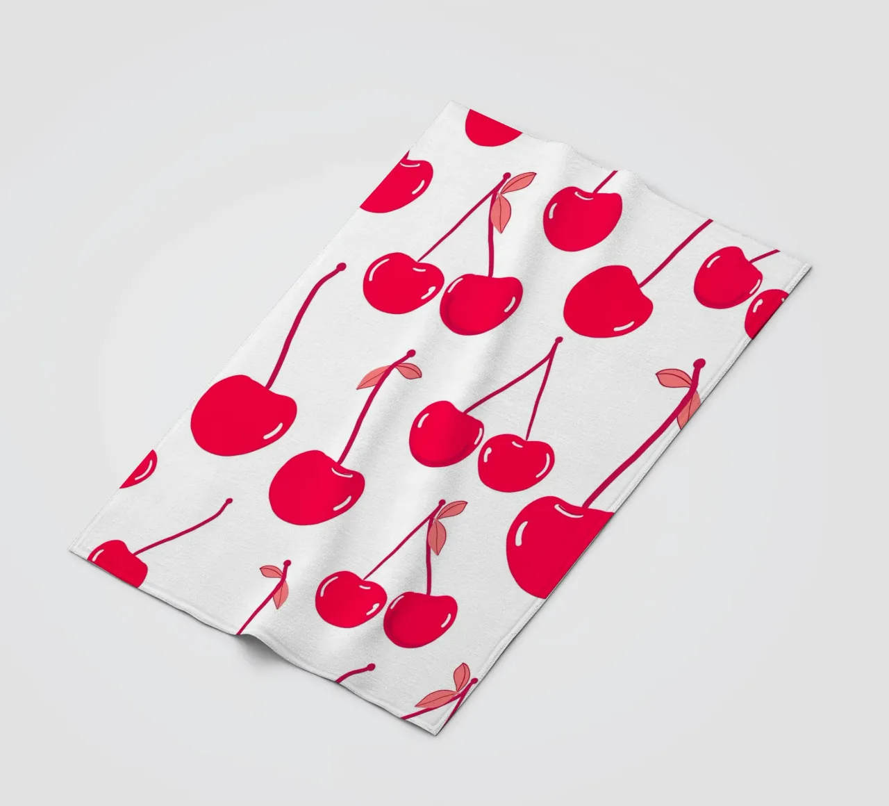 Valentine's Day design red cherries pattern fleece blanket by gulsengunel